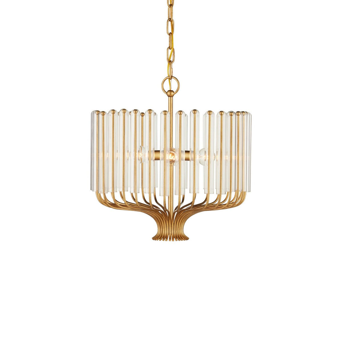 Currey and Company 9000-1484 Faraday Chandelier in Brushed Brass/Clear