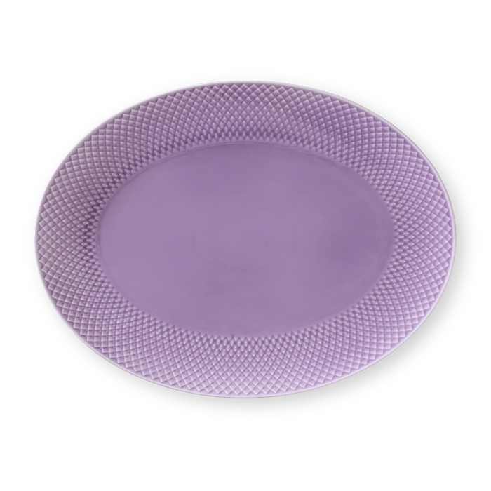 Lyngby Porcelæn 201950 Rhombe Color Oval Serving Dish in Purple