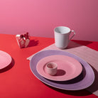 Lyngby Porcelæn 201950 Rhombe Color Oval Serving Dish in Purple