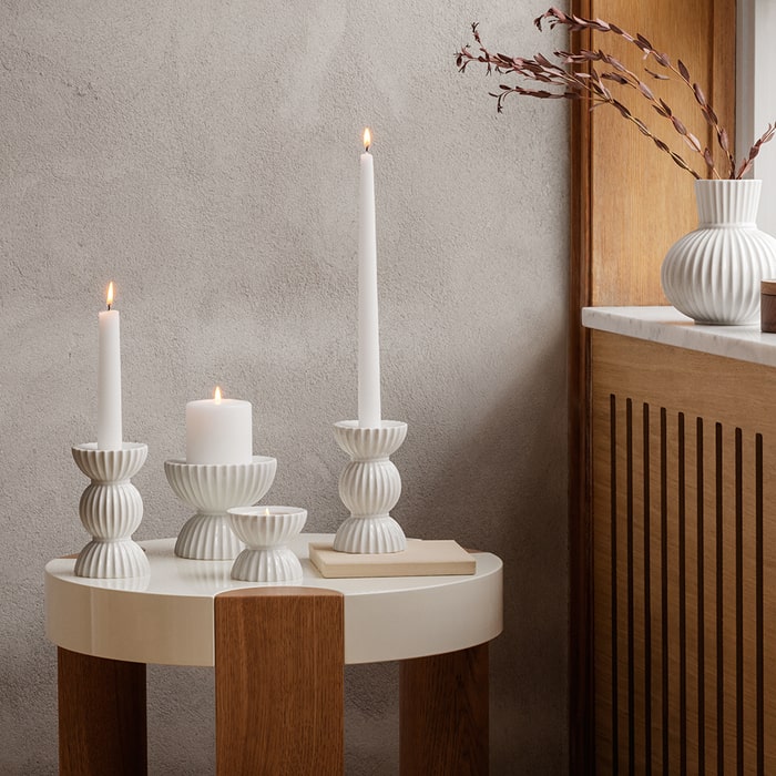 Lyngby Porcelæn 201464 Tura Candle Holder in White