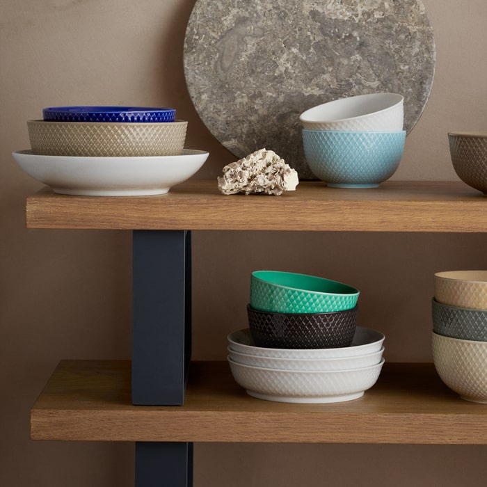 Lyngby Porcelæn 201900 Rhombe Color Bowl in Turquoise