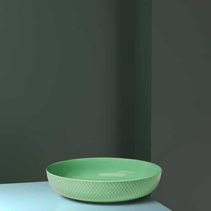 Lyngby Porcelæn 201919 Rhombe Color Serving Bowl in Green