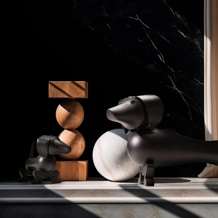 Kay Bojesen 39536 Dog Wooden Figurine in Dark Stained Oak