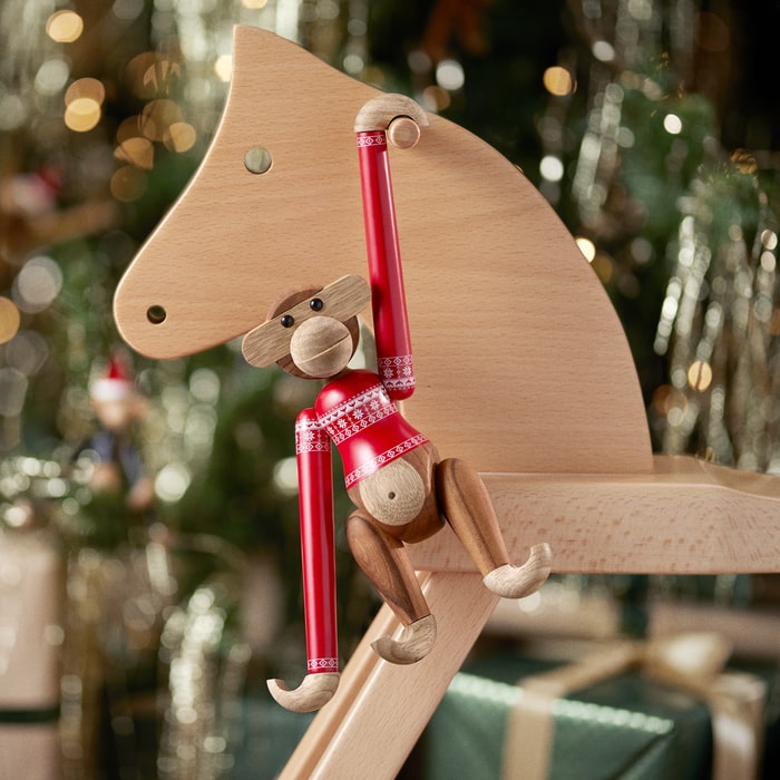 Kay Bojesen 39571 Christmas Jumper Monkey Wooden Figurine in Teak/Limba