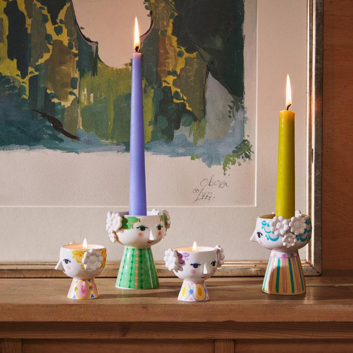 Bjørn Wiinblad 56556 Eva Tealight Holder in Yellow/Lavender
