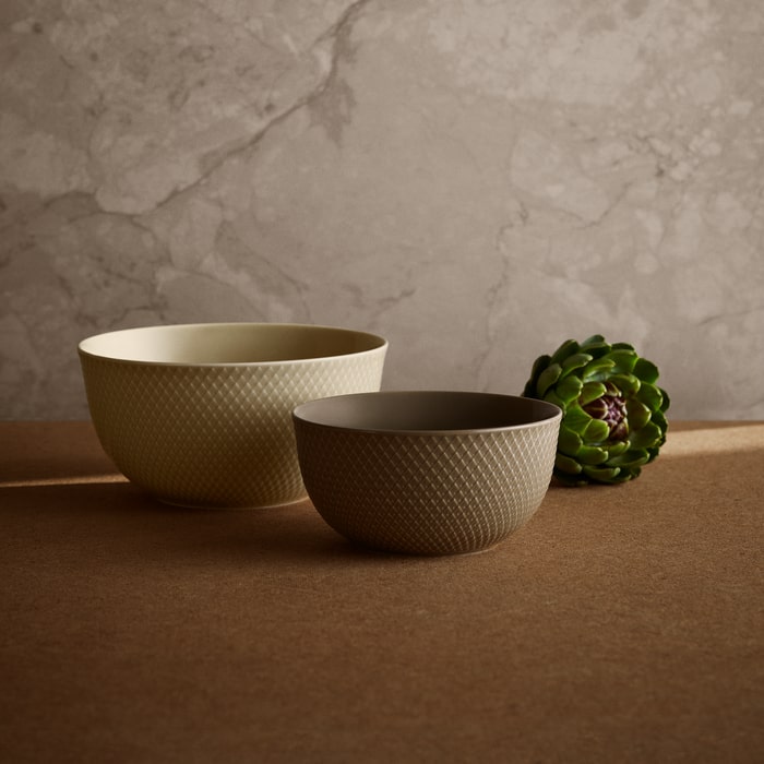 Lyngby Porcelæn 201821 Rhombe Earth Serving Bowl in Marble