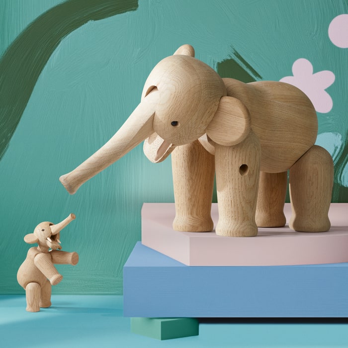 Kay Bojesen 39549 Elephant Wooden Figurine in Oak