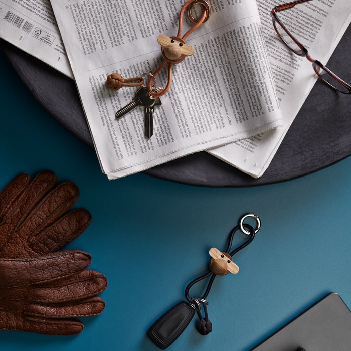 Kay Bojesen 39806 Monkey Bag Charm in Teak/Limba Silver