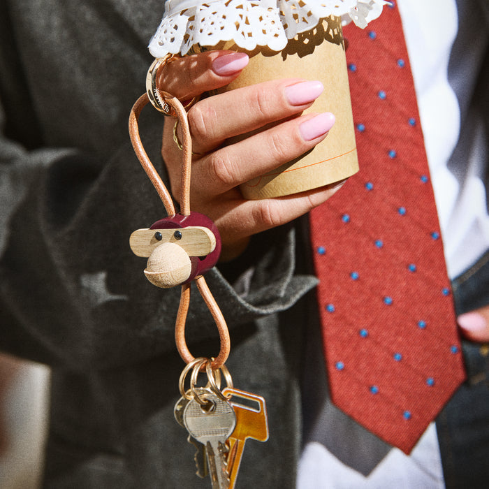 Kay Bojesen 39583 Monkey Bag Charm in Bordeaux