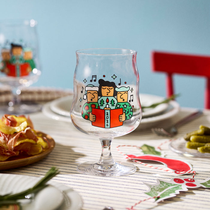 Holmegaard 4300548 Mikkeller Universal Beer Christmas Glass 2026 in Clear with Decoration