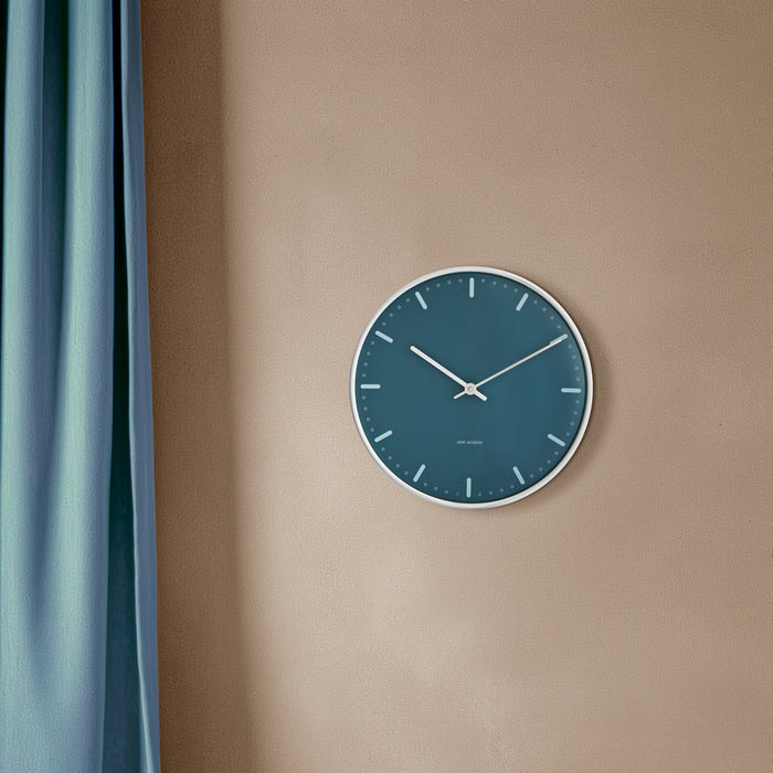 Arne Jacobsen Clocks 43486 City Hall Wall Clock in Blue