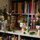 Bjørn Wiinblad 56535 Eva Flowerpot on Base in Pink/Yellow