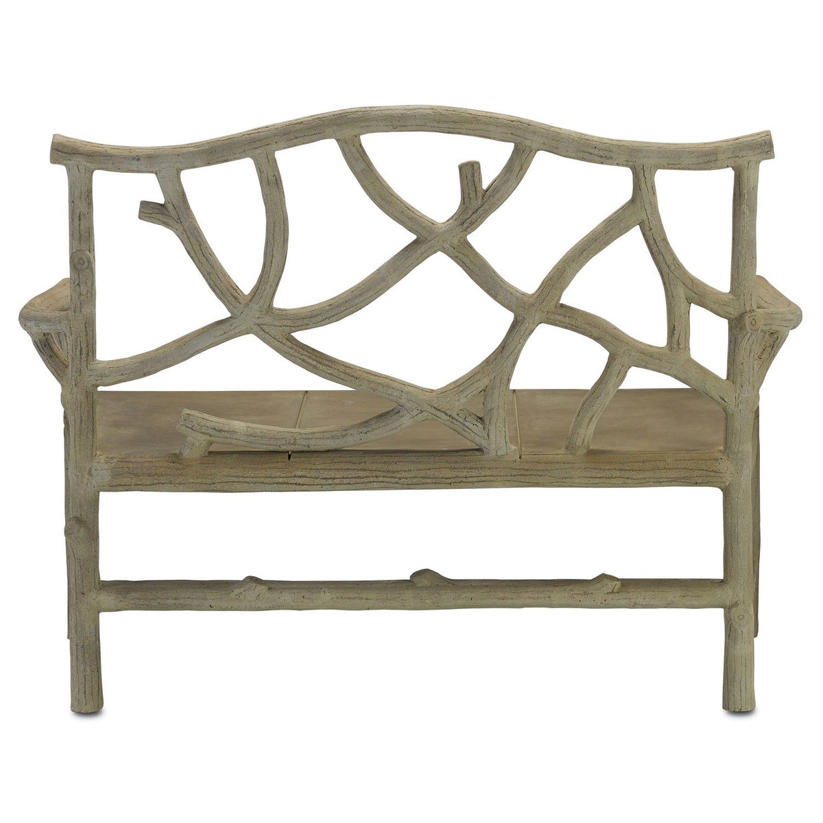 Currey and Company 2705 Woodland Bench in Portland/Faux Bois