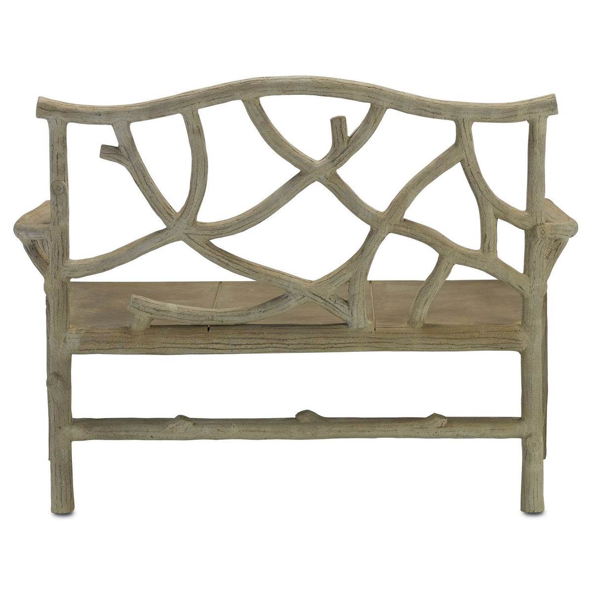 Currey and Company 2705 Woodland Bench in Portland/Faux Bois