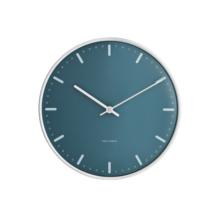 Arne Jacobsen Clocks 43486 City Hall Wall Clock in Blue