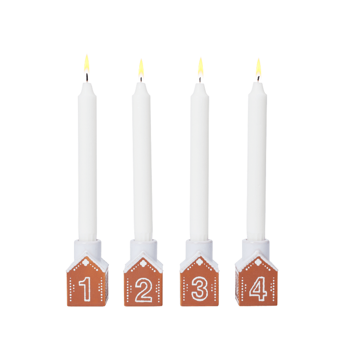 Kähler 693538 Gingerbread Advent Candle Holder in Brown