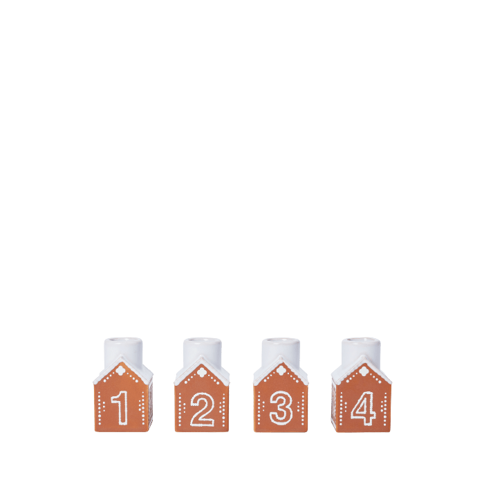 Kähler 693538 Gingerbread Advent Candle Holder in Brown