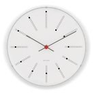 Arne Jacobsen Clocks 43650 Bankers Wall Clock in White/Black/Red
