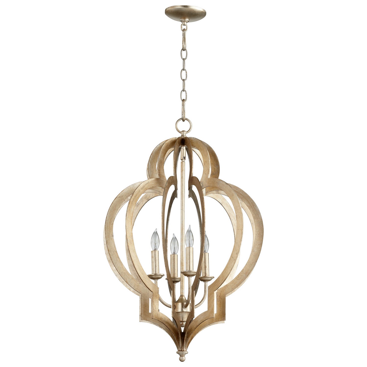 Cyan Canada - 05971 - Four Light Chandelier - Vertigo - Silver Leaf