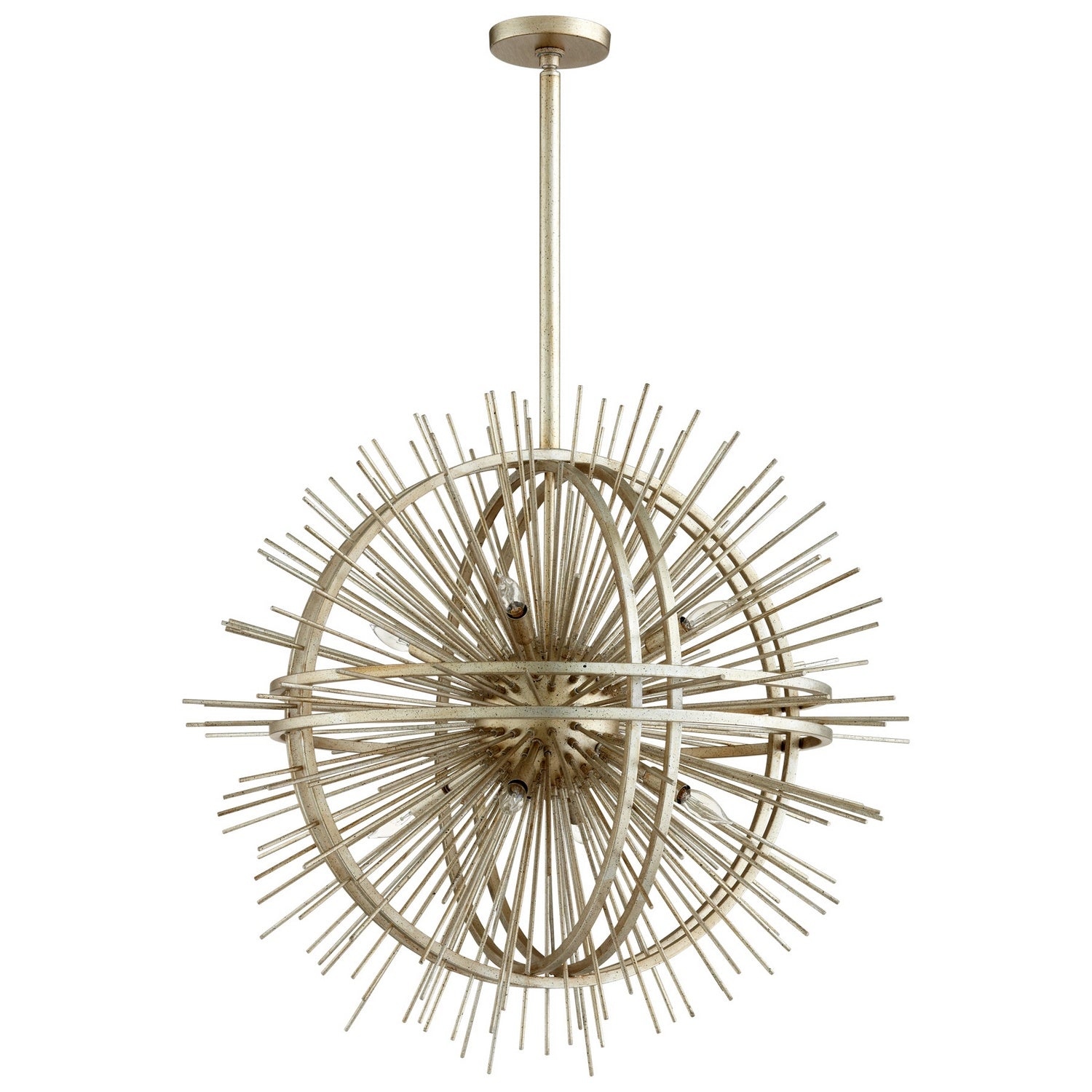 Cyan Canada - 06490 - Eight Light Pendant - Saturn Burst - Silver Leaf