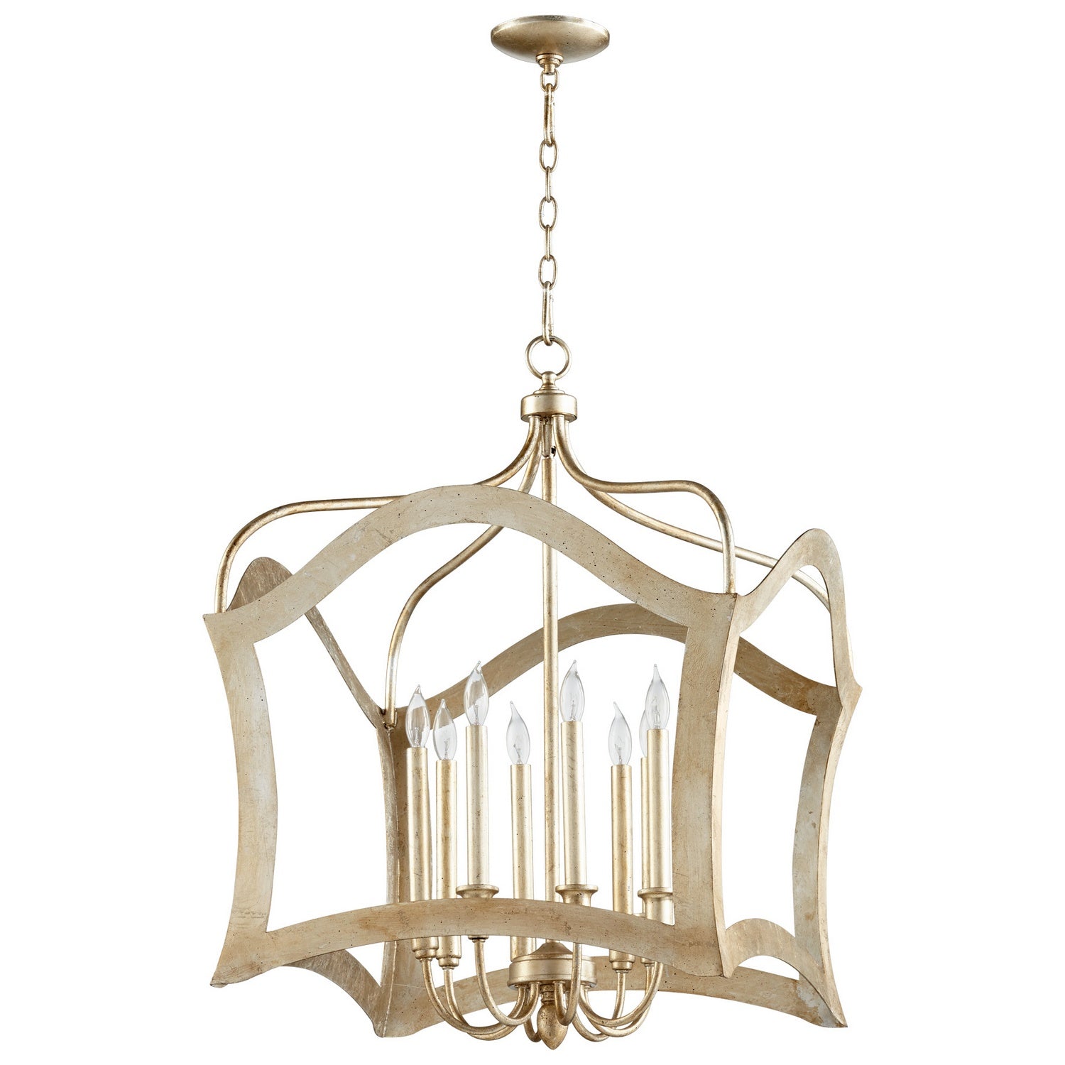 Cyan Canada - 06582 - Eight Light Pendant - Milan - Aged Silver Leaf