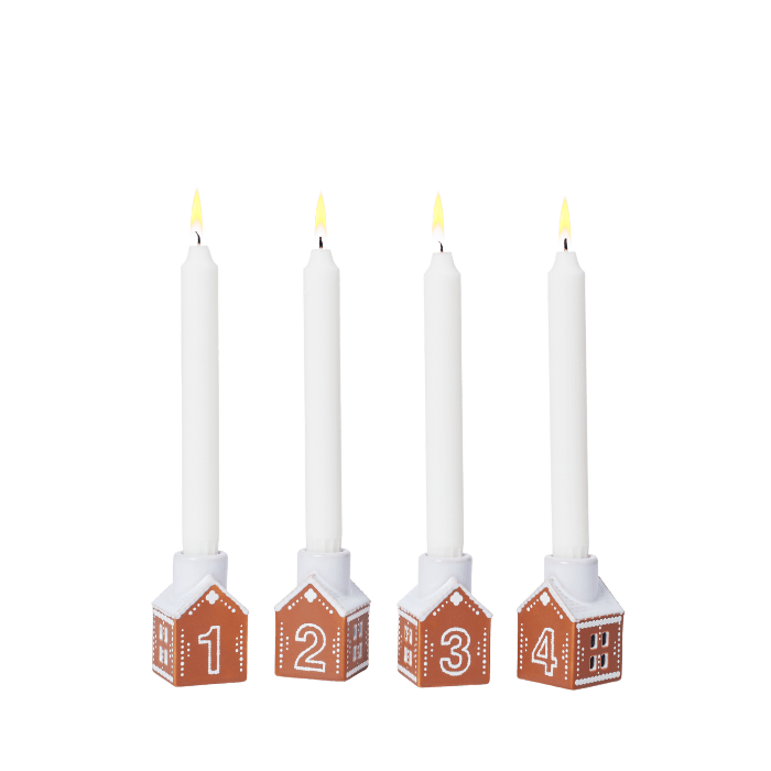 Kähler 693538 Gingerbread Advent Candle Holder in Brown