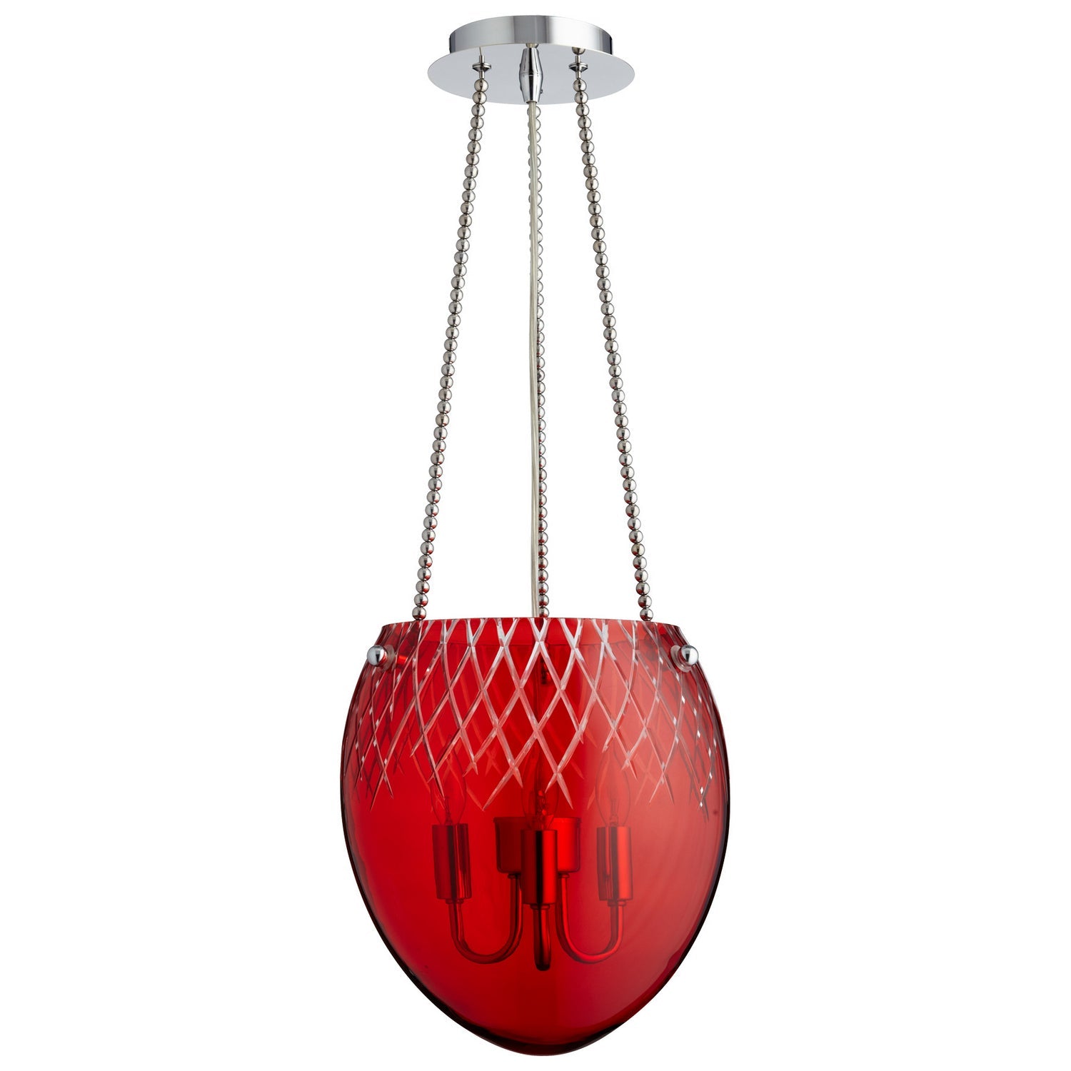 Cyan Canada - 07643 - Three Light Pendant - Etched - Chrome