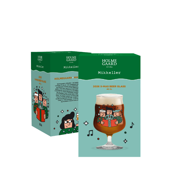Holmegaard 4300548 Mikkeller Universal Beer Christmas Glass 2026 in Clear with Decoration