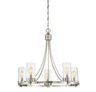 Meridian M10018BN Five Light Chandelier in Brushed Nickel
