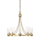 Meridian M10018NB Five Light Chandelier in Natural Brass