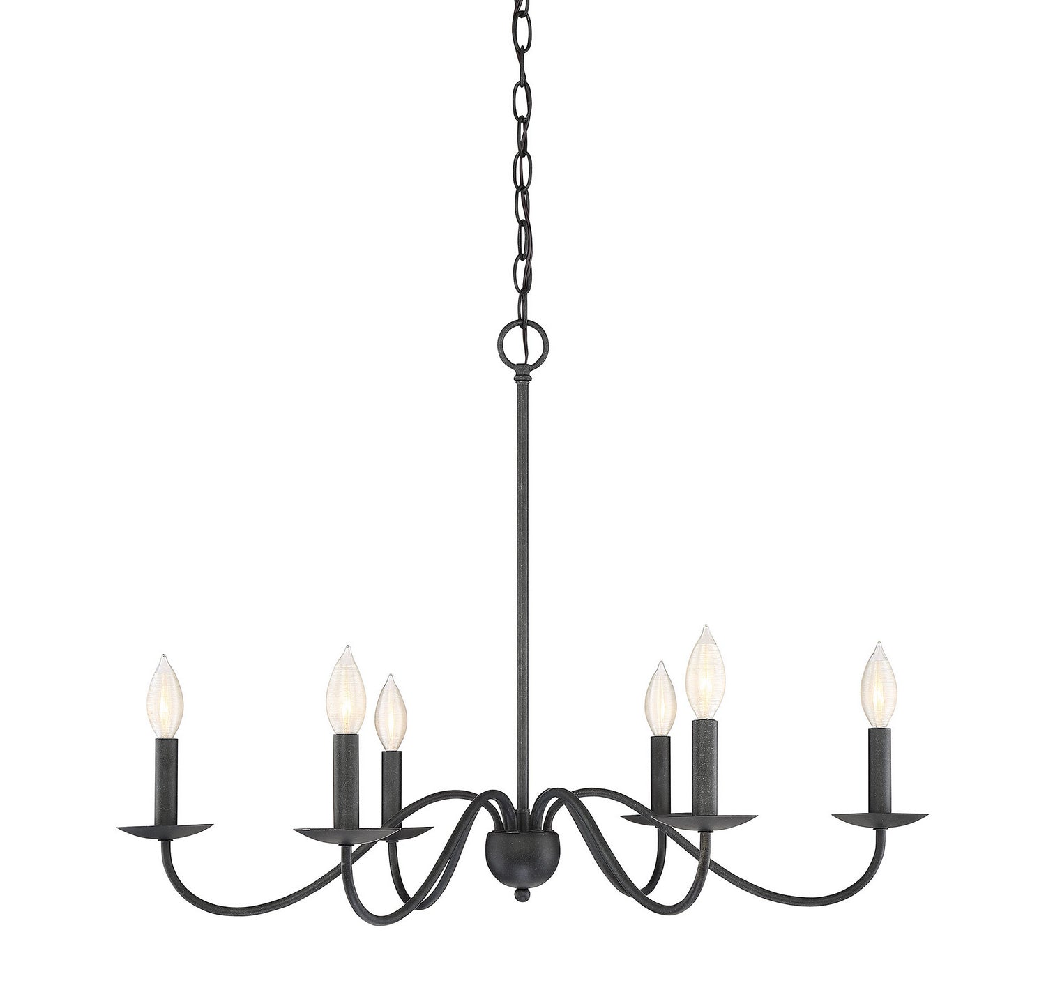 Meridian M10042AI Six Light Chandelier in Aged Iron