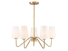 Meridian M10060NB Five Light Chandelier in Natural Brass