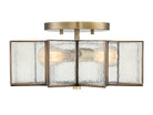 Meridian M60004NB Two Light Semi-Flush Mount in Natural Brass