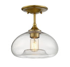Meridian M60017NB One Light Semi-Flush Mount in Natural Brass