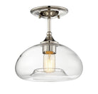 Meridian M60017PN One Light Semi-Flush Mount in Polished Nickel