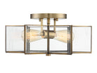Meridian M60021NB Two Light Semi-Flush Mount in Natural Brass