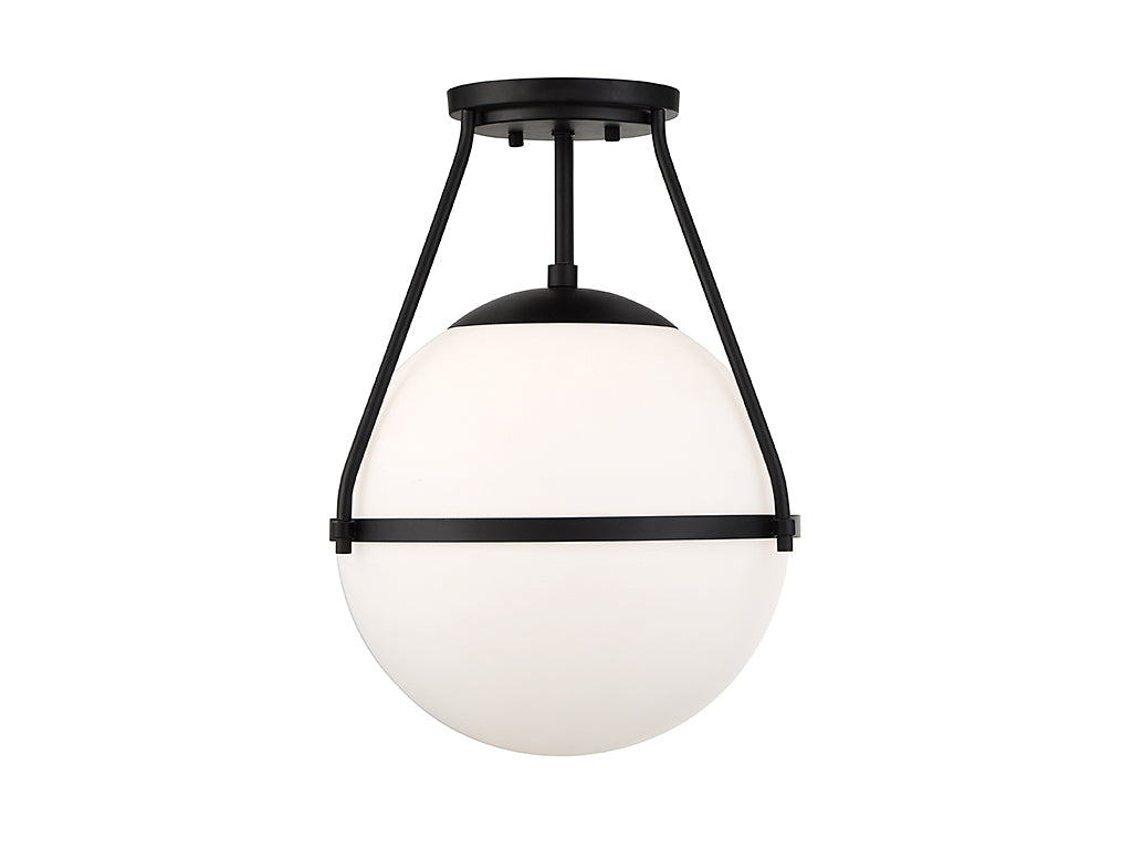Meridian M60054MBK One Light Semi-Flush Mount in Matte Black