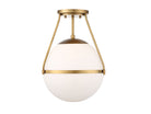 Meridian M60054NB One Light Semi-Flush Mount in Natural Brass