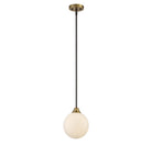 Meridian M70005-79 One Light Mini Pendant in Oil Rubbed Bronze with Natural Brass