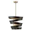 Meridian M70009-46 Four Light Pendant in Matte Black with Gold