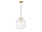 Meridian M70068NB One Light Mini Pendant in Natural Brass