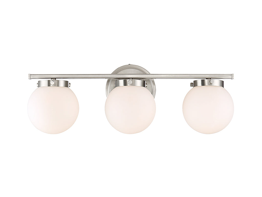 Meridian M80023BN Three Light Bathroom Vanity Light in Brushed Nickel