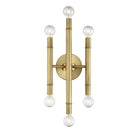 Meridian M90018NB Six Light Wall Sconce in Natural Brass