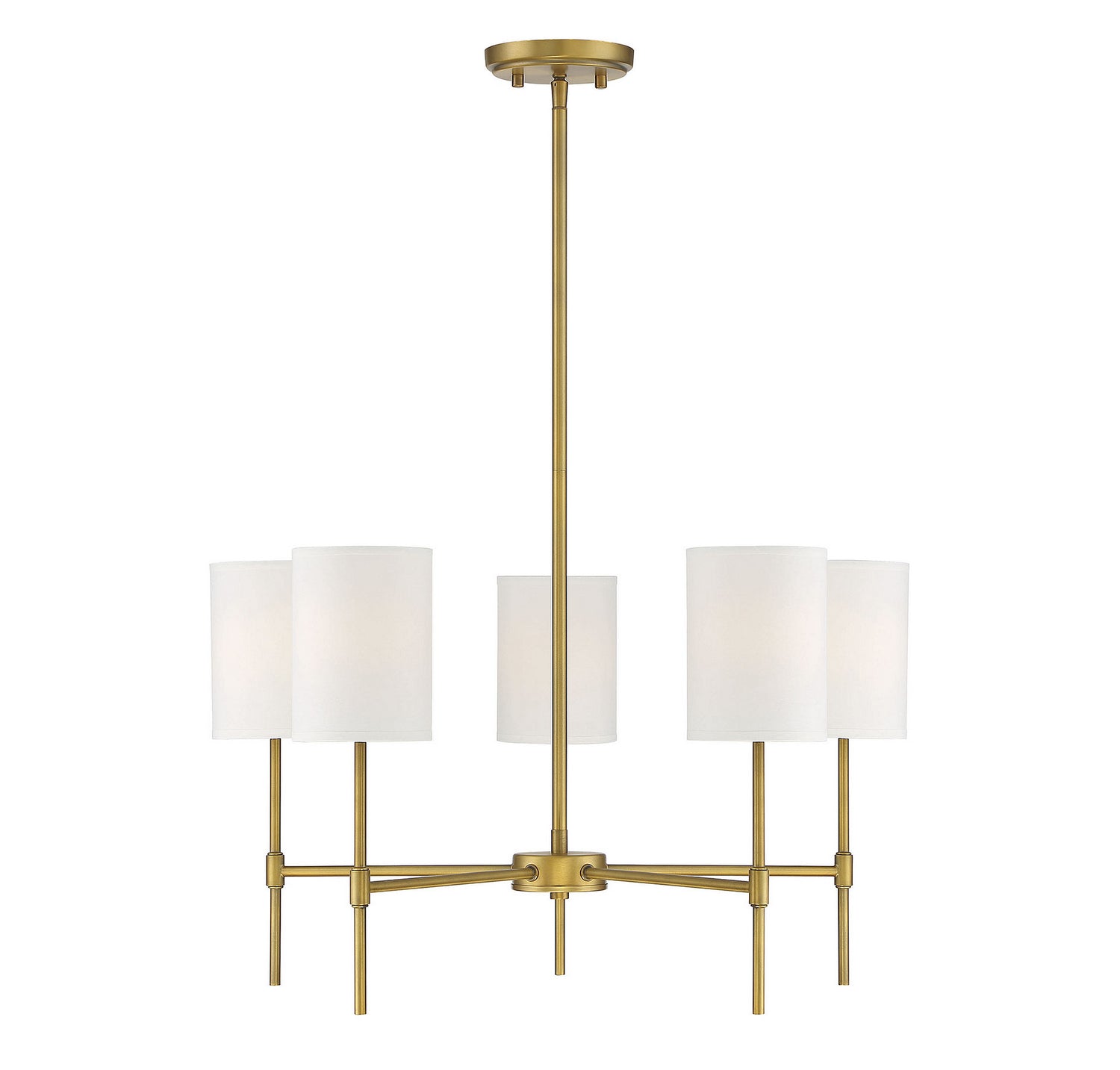 Meridian M10067NB Five Light Chandelier in Natural Brass