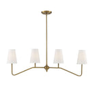 Meridian M10078NB Four Light Chandelier in Natural Brass