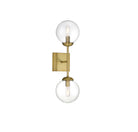 Meridian M90001NB Two Light Wall Sconce in Natural Brass