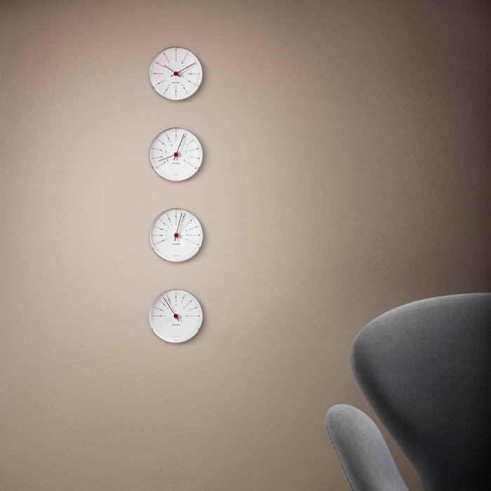 Arne Jacobsen Clocks 43686 Bankers Barometer in White/Black/Red