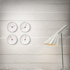 Arne Jacobsen Clocks 43688 Bankers Wall Clock in White/Black/Red