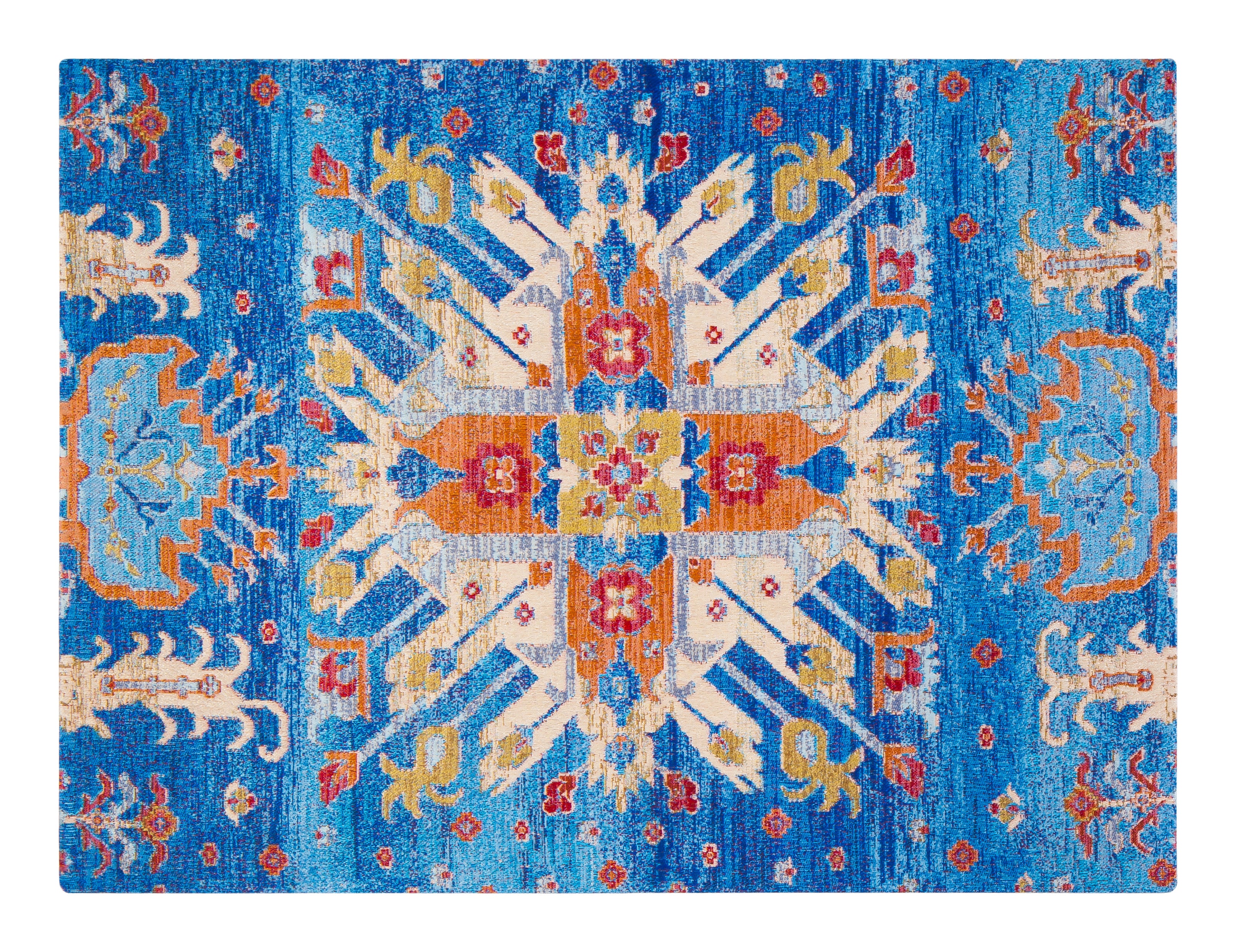 Las Cruces 1/2 Chair Mat Blue & Orange