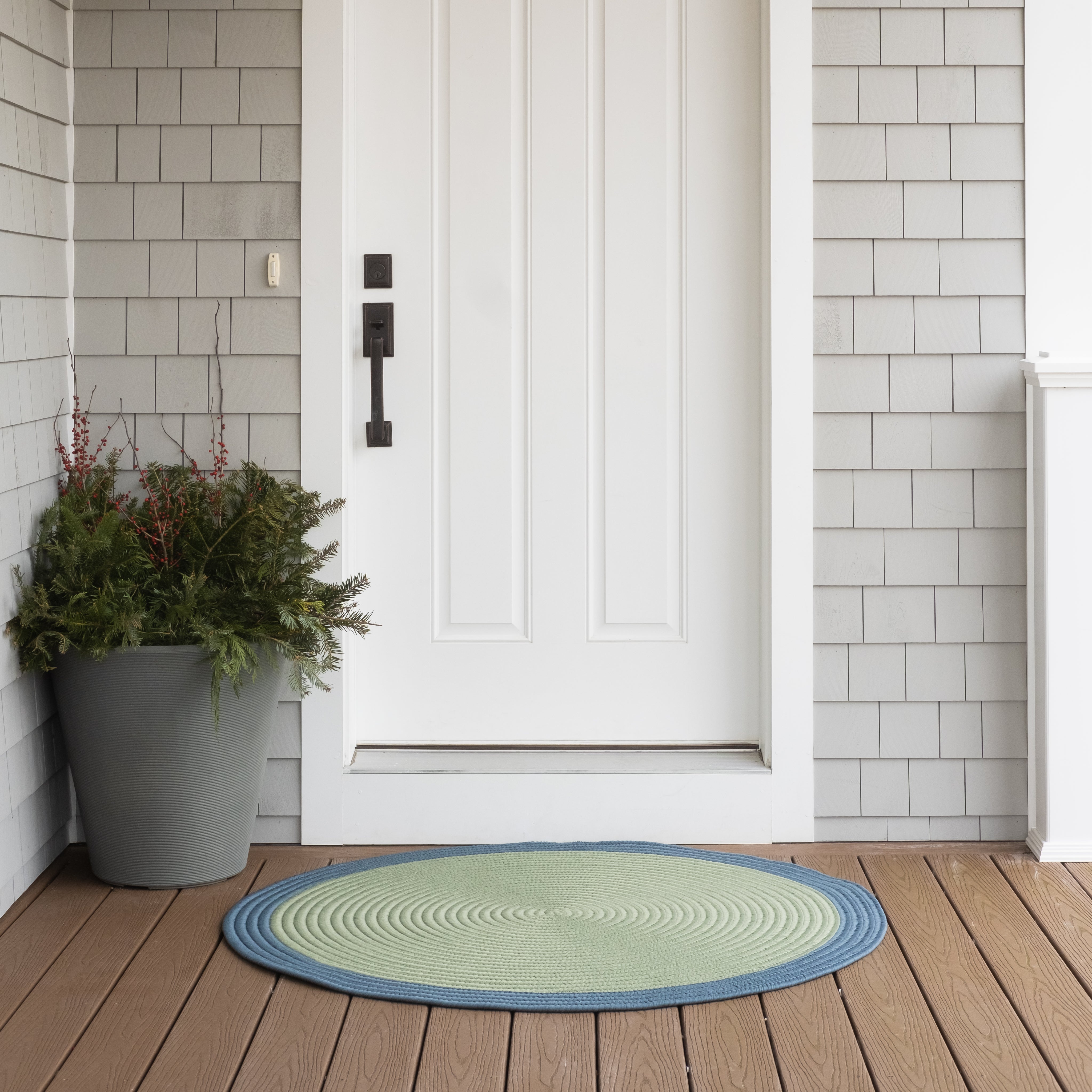 Dolce Bordered Doormats Sea Green DE04